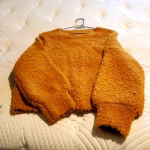 Frank & Oak Orange Wool Crewneck Sweater, Large